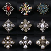 Baroque Pearl Rhinestone Brooches Pins For Women Lady Luxury Exquitsite Wedding Party Corsage Pins