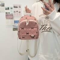 Neue Mini Rucksack Bowknot Gedruckt Süße Lagerung Tasche Cord Koreanische Version Kosmetik Tasche Frauen