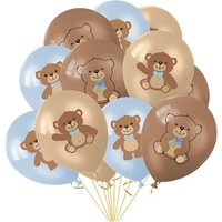 Carton Bear Latex Balloons 3D Brown Bear Foil Baloon for Baby Shower Kids Happy Birthday Decorations Cartoon Bear Balloons