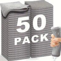 1/50 Stück graue Bambuskohle, verdicktes, super saugfähiges Geschirrtuch, ölbeständige Küchentücher, Mikrofaser-Reinigungstücher