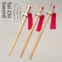 Morning Exercise Tai Chi Sword Bamboo Sword Ancient Style Single Hand Performance Cosplay Prop Wooden Handle Traditional Art