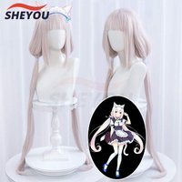 Vanilla Wig NEKOPARA Cosplay Wig Women Pink 100cm Heat Resistant Synthetic Hair Vanilla Wigs + Wig Cap