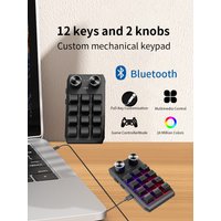Customize Bluetooth 3 Modes Programming Keyboard 12 Key 2 Knob Copy Paste Mini Button Gaming Keypad Mechanical Hotswap Macropad