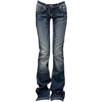 Women Gyaru Japanese Harajuku Trashy Y2K Jeans Low Rise Flare Denim Pants 2000s Bell-Bottom Long Trousers Kpop Vintage Slim Hot