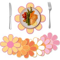 12pcs Hippie Disposable Placemat Set Table Mats For Birthday Party Dining Table Pats Decoration Party Supplies