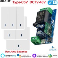 EWelink Smart WiFi Relay Smart Switch DC 5V 12V 24V 48V WirelessRemote Control 1 Way Alexa Googole Home Voice Control