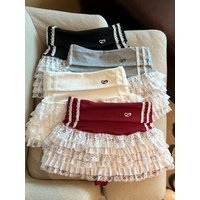 Y2K Lace Mini Skirt Women Kawaii Cutecore Ruffles Patchwork Ball Gown Skirts Summer Japanese Harajuku High Waist A Line Faldas