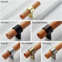 Wood Handles For Furniture Cabinet Pulls And Modern Black Kitchen Doors Drawer Kids Gold Adjustable Knobs 96-160mm