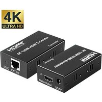 4K 100M HDMI Extender 60M 120M over Cat5e Cat6 Rj45 Cable HDMI to Ethernet Extender Transmitter Receiver kit for Laptop PC TV