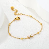 Fashionable Light Luxury Stainless Steel Bow Zircon Bracelet for Girls, Sparkling Jewelry for Daily INS Accessories and Gifts