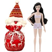Newest Christmas Gift Bag 11.5 Inch Doll Joints Movable Female Doll Figure Model Best Birthday Present DIY Play Toy Game