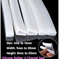 Silicone Rubber U Channel Seal Edge Trim Protection Seal Sealing Strip Slot 1mm to 15mm Width 4mm to 20mm Height 8mm to 20mm