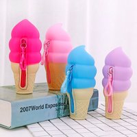 Small and Cute Creative Ice Cream Coin Purse, Portable Travel Silicone Storage Bag, Lightweight Backpack Pendant for Students