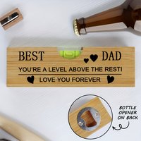 Practical 5.91in Best Father Husband Rectangle Wooden Bottle Opener 2D Father's Day Birthday Party Beer Bottle Opener Prompts