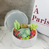 Large Size Round Bowl Shape Concrete Mold Round Garden Cement Flower Pot Silicone Mould Succulent Planting Vase Molds