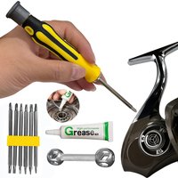 MBLN Fishing Reel Repair Tool Kit – Spinning Reel Maintenance Set with Multi-Bit Screwdriver, Reel Wrench & Bearing Grease