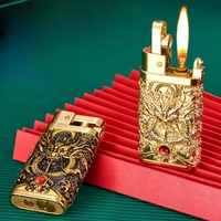 Dragon Lighter Smoking Accessories Torch Lighters Cool Grinding Wheel Flame Windproof Vintage Cigarette Gifts For Men