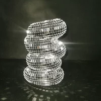 Small Sliver Disco Ball Vase Flower Planter Pot Table Decor Sculpture Table Centerpiece Home Decor Unique Housewarming Gift