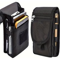 6.3 Inch Oxford Fabric Phone Belt Pouch, Men Outdoor Multi-functional Cell Phone Waist Bag for IPhone 16 17