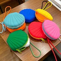 Mini Silicone Shell Bag, Multifunctional Lipstick Case, Small Change Wallet, Travel Cosmetic Pouch, Durable Zipper Organizer