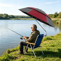 Adjustable Beach Chair Umbrella Outdoor Sunshade Umbrella UV Protection Fishing Camping Clip Long Handle Market Stall Umbrella