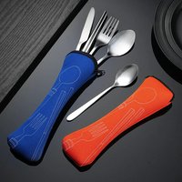 Picnic Set Tableware Washable with Zipper Travel Cutlery Kit Case Portable Pouch for Dinner Household Tool Travel Camping Spoon