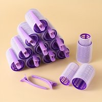 No Heat Hair Rollers Set Self-Grip Curling Rollers with Clips 2 Sizes for Long/Short Hair Rollers Clips DIY Hairdressing Tools