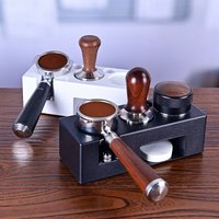Barista Tool Espresso Tamper Holder Black White ABS Station Coffee Knock Box Multifunction Coffee Tamper Portafilter