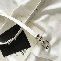Minimalist Style Belts for Woman Simple Solid Color Versatile Belts Silver Color Plating Metal Buckle Fashionable Belts