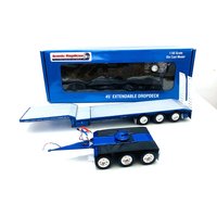 6 Color! 1:50 Scale Die-Cast Birthday Gift Toy Collection Model Trailer Blue 45' Extendable Dropdeck Truck Scene Decoration