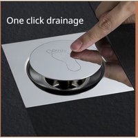 Creative Round Sewer Pop Up Foot Floor Drain Removable Foot-Controlled Square Floor Drain Anti-odor Bathroom Shower Drain Cover