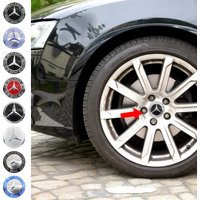 4Pc For Mercedes Benz C180 C200 C260 W124 W140 W126 W168 W176 56mm 60mm 65mm Car Wheel Hub Cap Center Sticker Emblem Badge Decal