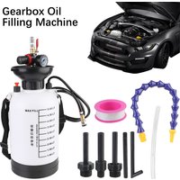 5L Pump Oil Change Car Fuel Filling Brake Fluid Refueling High Pressure Gauge 150PSI 1/4" Adapter Pneumatic Oil Pump Garage Tool