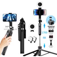 FANGTUOSI 1.7m Selfie Stick Tripod Extendable Wireless Bluetooth Remote Portable Smartphone Stand Mount For iOS Android Phone
