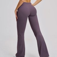 Ningyu High waisted Yoga pants Women Tight fitt Wide Leg flared Pants Running Fitness micro flared Pants Pilates Sports Trousers