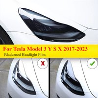 For Tesla Model 3 Y S X 2017-2023 Car TPU Transparent Smoked Black Headlight Film Headlamp Protective Film External Accessories