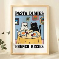 Modern Cartoon French Breakfast Spaghetti Wall Art Prints Canvas Painting Poster Picture For Living Room Bedroom Home Decor Gift