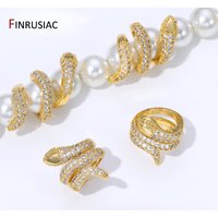 18K Gold Plated Brass With Zircon Snake Shape Spacer Beads,Separators For Beads,DIY Beading Jewelry Making Accessories Findings