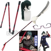 Zenin Maki Spear Playful Cloud Three Section Stick Anime Juju Ka Spear Weapon Glasses Halloween Carnival Cosplay Props
