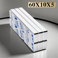60x10x5mm Super Powerful Block Neodymium Magnet With double-sided adhesive Magnet N35 Strong Permanent Magnetic imanes