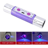 Shortwave & Longwave UV Flashlight Lamps 254nm 365nm 395nm Minerals Phosphor Detector UVA UVC Blacklight LED Flashlight
