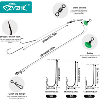 ZYZHE 1pc Sea Fishing Pulley Rigs Double Hooks Pre Tied Fishing Rigs for Beach Casting Shore Fishing Flounder Whiting, Bass