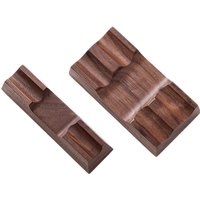 Walnut Wood Pen Holder Stand for Dip/Fountain Pen Solid Wood Single Double Slot Pen Rest Desk Organizer for Calligraphy Hobby