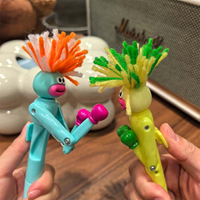 Boxing Pen Robot / Plush Hair Accessory Pen Features a Punching Arm Portable Cartoon Signing Pen Ideal for Office and Home Use