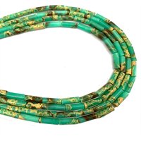 Wholesale Cylinder Snake Skin Jaspers Round Natural Stone Spacer Beads For Jewelry Making DIY Women Bracelet Charms 4*13MM 15''