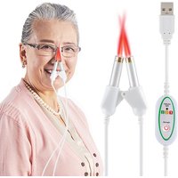 Rhinitis Sinusitis 650nm Laser Therapy Machine Nose Instrument for Nasal Congestion Dizziness Hypertension Health Care USB
