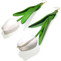 Fashion Hyperbole Multicolor Tulip Flowers Long Earrings Pendant Niche Design Simulation Flower Personality Earrings Women 2022