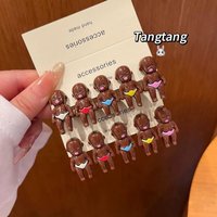 Funny Black Baby Alligator Hair Clips Set, Cute Cartoon Natasha Barrettes, Ins Unique Mini Bang Hair Pins for Daily Hairstyle