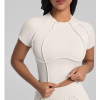 Sports Tight-Fitting Round Neck Long Sleeve Sportswear Woman Gym Yoga Short Sleeve Fitness Running For Women Sporty Woman Top