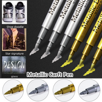 2Pcs Marker Pen Metallic Gold Silver White Permanent Soft Brush Pens Art Markers for Artist Illustration Manga Crafts Fabric